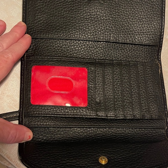 Dooney & Bourke Black Pebbled Leather Continental Wallet Clutch - Picture 8 of 12